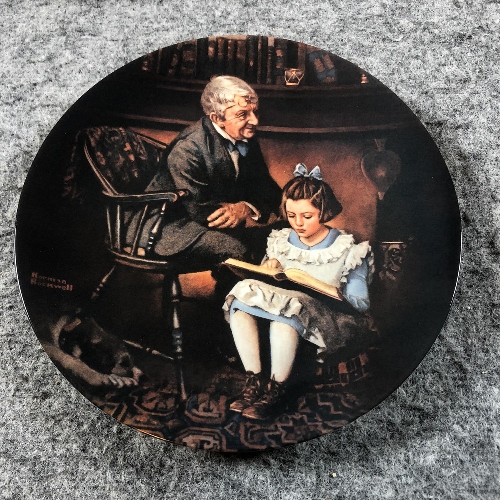 Vintage 1991‎ Knowles Norman Rockwell The Young Scholar Collector Plate COA Box